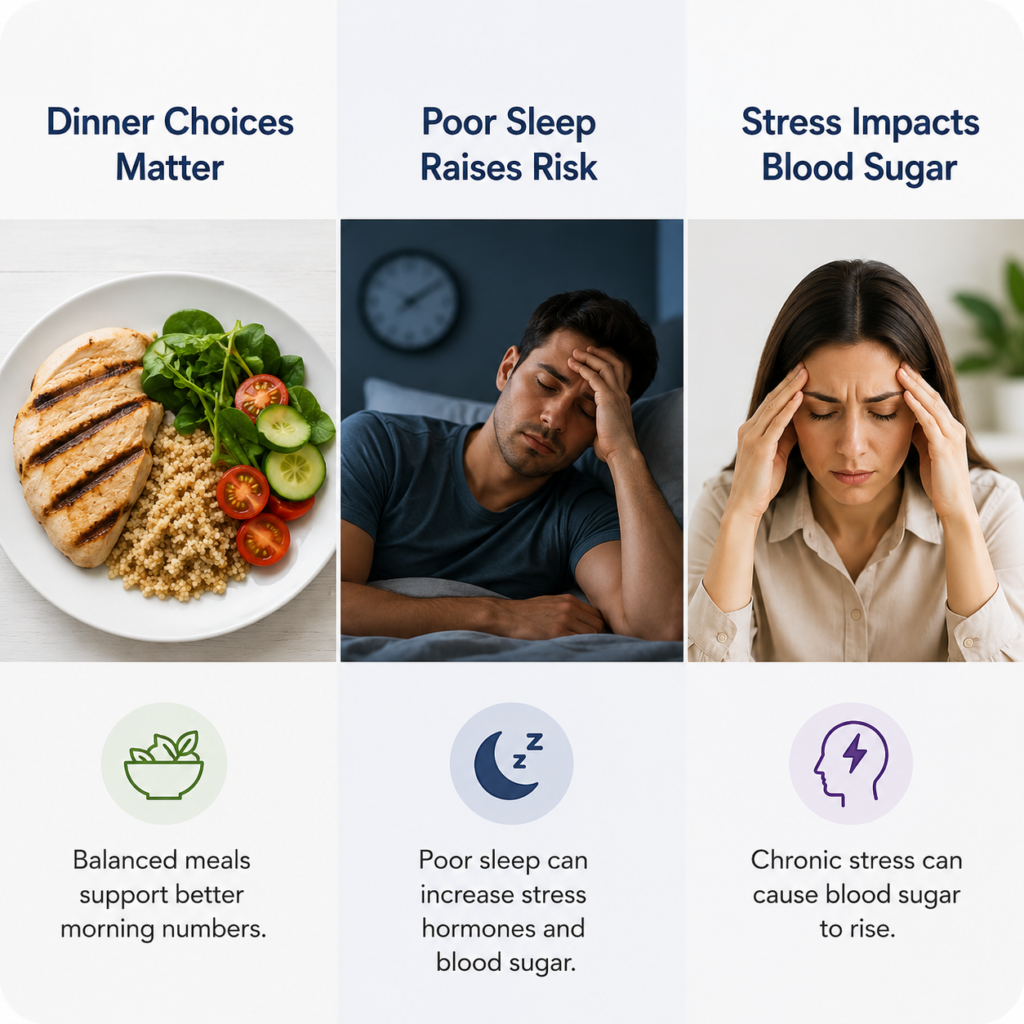 Poor Sleep , stress and high carbs diet Can Affect Blood Sugar