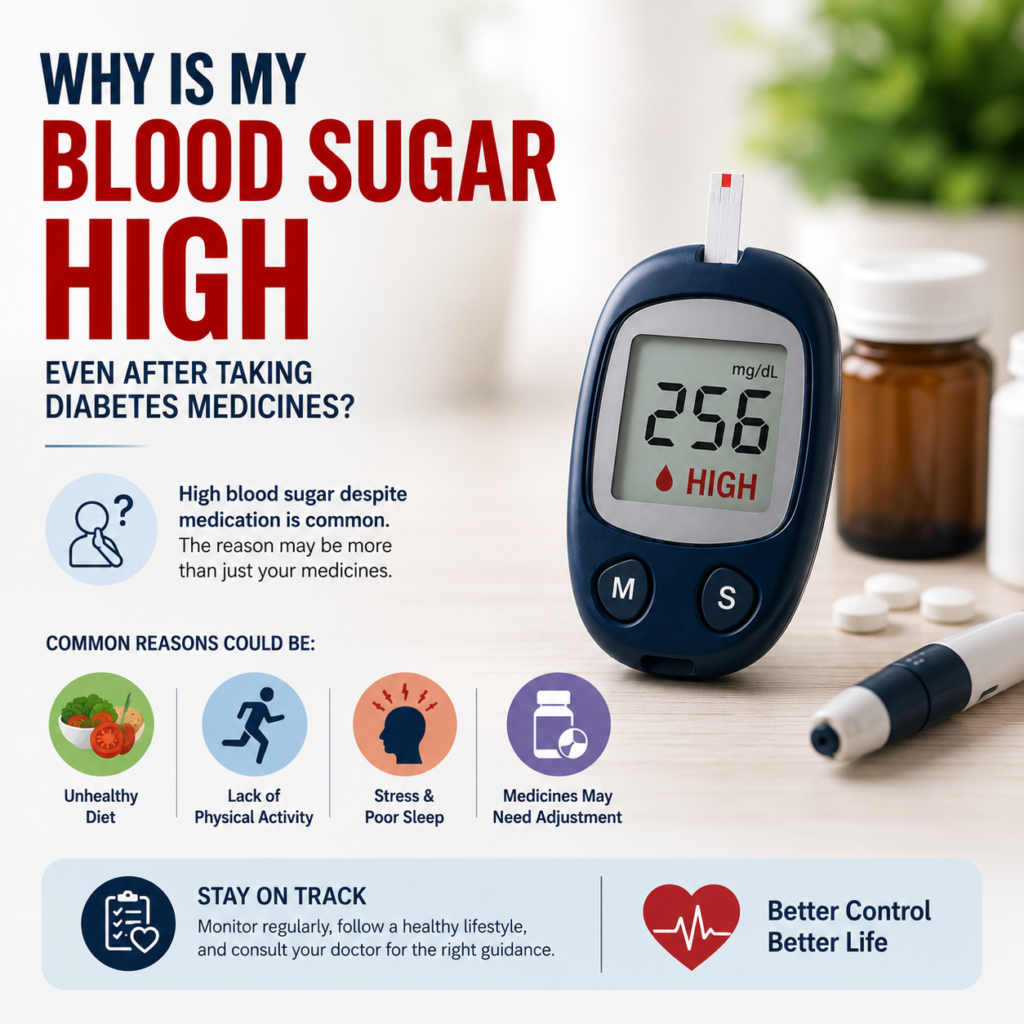 causes of high blood sugar despite medication